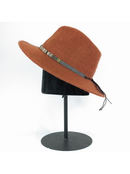 Sombrero Fedora de lana con ribete trenzado: CT632