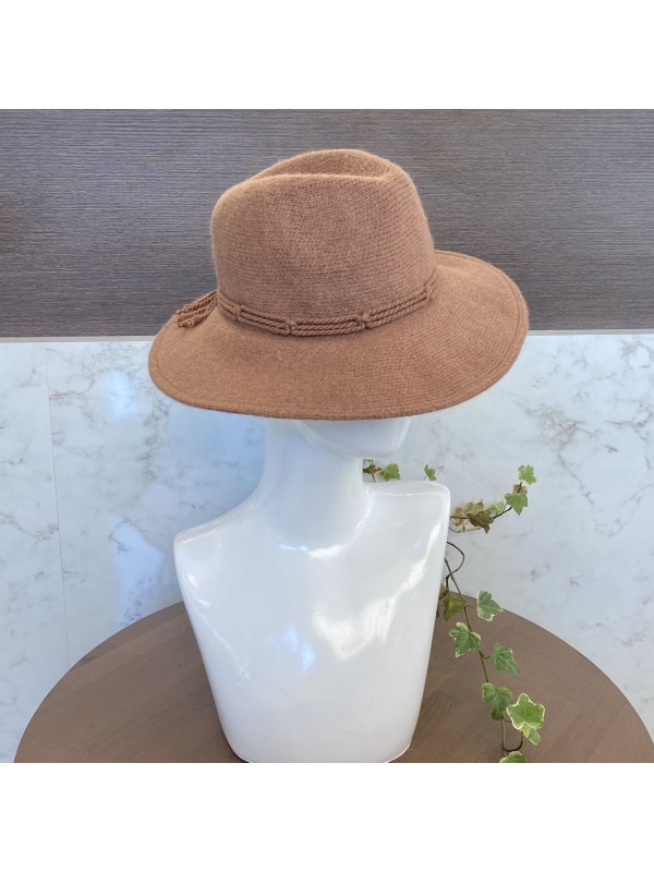 Sombrero fedora de lana con ribete trenzado: CT702