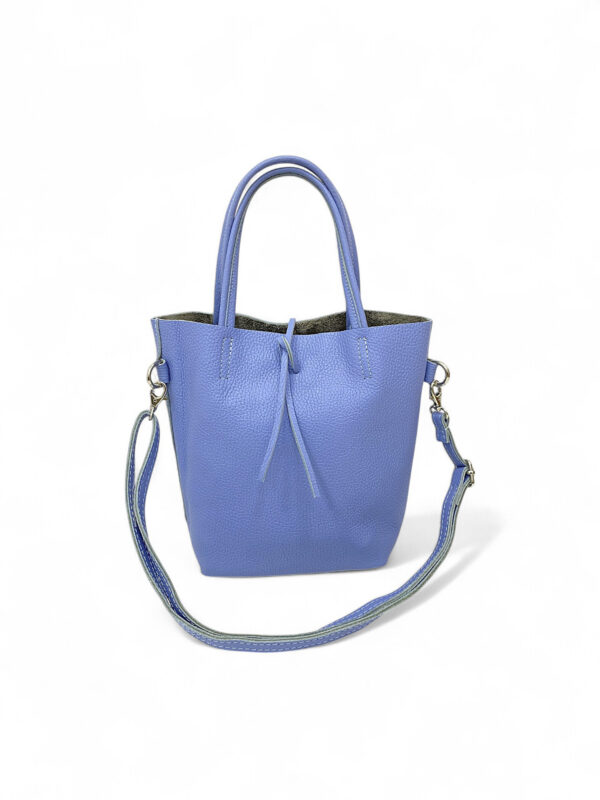 Bolso de Mano y Bandolera Azul con Cierre de Lazo – Modelo 0838-1 (30x26x10 cm, 350g) | Venta al por Mayor - Image 3