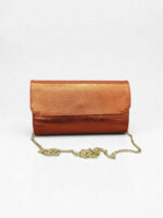 Bolso de Mano Metálico con Cadena Dorada – Modelo 0865 (25x15x3 cm, 350g) | Venta al por Mayor