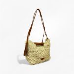 Bolso de Rafia y Piel para Mujer con Correa – Modelo F-B43009 (21×33×10 cm, 300 g) | Venta al por Mayor
