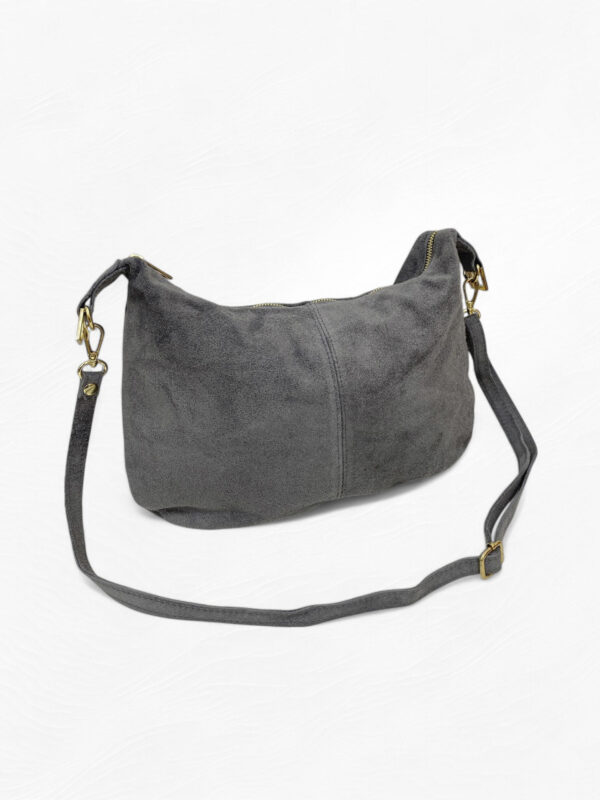 Bolso Bandolera de Ante Gris Modelo 1045 – 23x36x1cm | Venta al por Mayor - Image 1