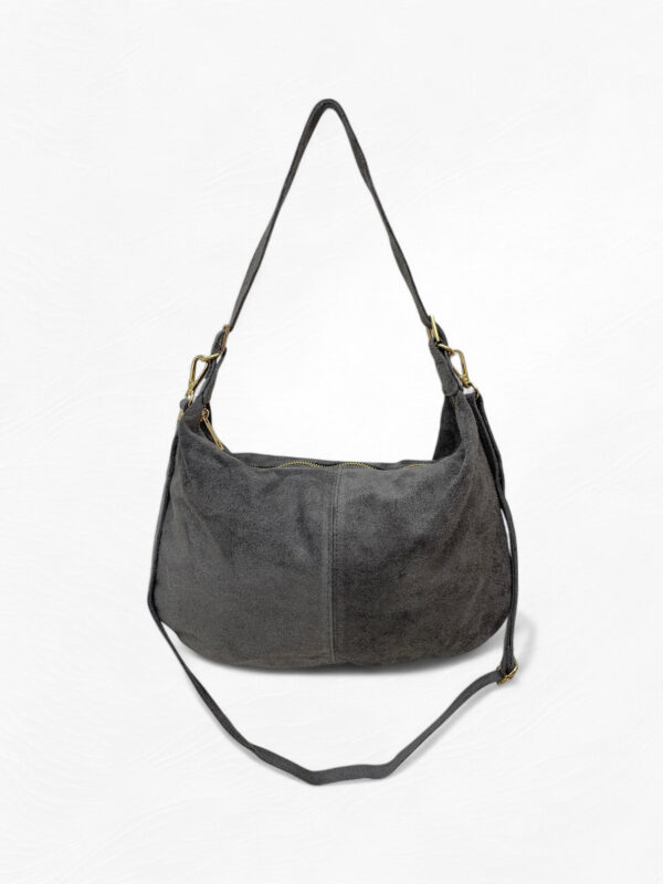 Bolso Bandolera de Ante Gris Modelo 1045 – 23x36x1cm | Venta al por Mayor - Image 2