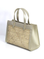 Bolso de Bambú con Detalles en Cuero Dorado – Modelo 11237 | Venta al por Mayor - Image 4