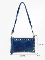 Bolso Bandolera Azul con Tachuelas Doradas – Modelo 1194 (16x26x1 cm, 250g) | Venta al por Mayor - Image 2