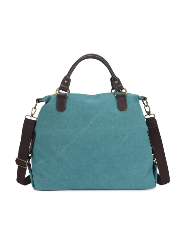 Bolso Tote Vintage de Lona y Polipiel para Mujer con Correa Ajustable – Modelo F-B311067 (30×15×25 cm, 200 g) | Venta al por Mayor - Image 2