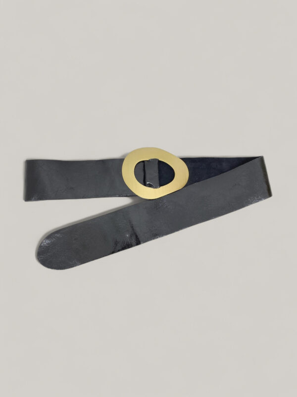 Cinturón de Piel para Mujer Color Marrón con Hebilla Dorada – Hecho en Italia – Modelo C020 | Venta al por Mayor - Image 1