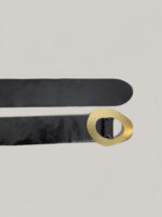 Cinturón de Piel para Mujer Color Marrón con Hebilla Dorada – Hecho en Italia – Modelo C020 | Venta al por Mayor - Image 2
