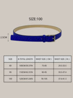 Cinturón de Piel para Mujer Azul con Hebilla Plateada – Hecho en Italia – Modelo C103 | Venta al por Mayor - Image 3