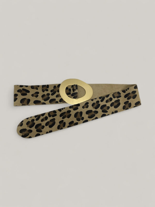 Cinturón Ancho de Mujer con Estampado Leopardo en Piel Natural – Modelo C17 | Hecho en Italia | Venta al por Mayor - Image 1