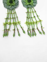 FE35005 | Pendientes Largos con Flores Verdes | Venta al por Mayor - Image 2