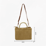 Bolso de Rafia y Piel para Mujer con Correa – Modelo XY-2506 (20×28×11 cm, 400 g) | Venta al por Mayor - Image 2