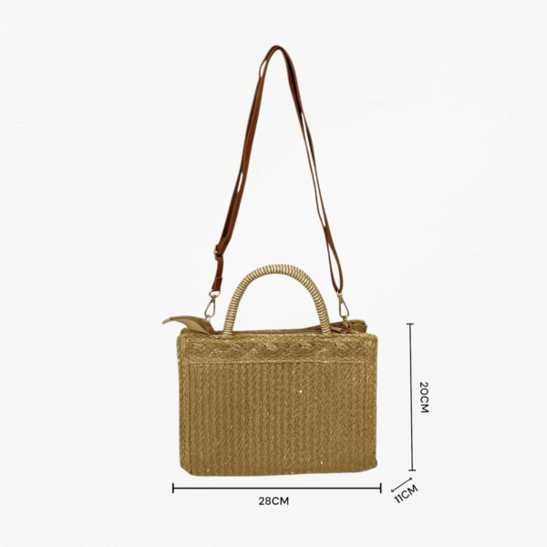 Bolso de Rafia y Piel para Mujer con Correa – Modelo XY-2506 (20×28×11 cm, 400 g) | Venta al por Mayor - Image 2