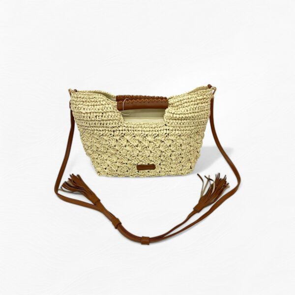 Bolso de Rafia y Piel para Mujer con Correa – Modelo F-B43009 (21×33×10 cm, 300 g) | Venta al por Mayor - Image 2