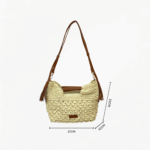 Bolso de Rafia y Piel para Mujer con Correa – Modelo F-B43009 (21×33×10 cm, 300 g) | Venta al por Mayor - Image 3