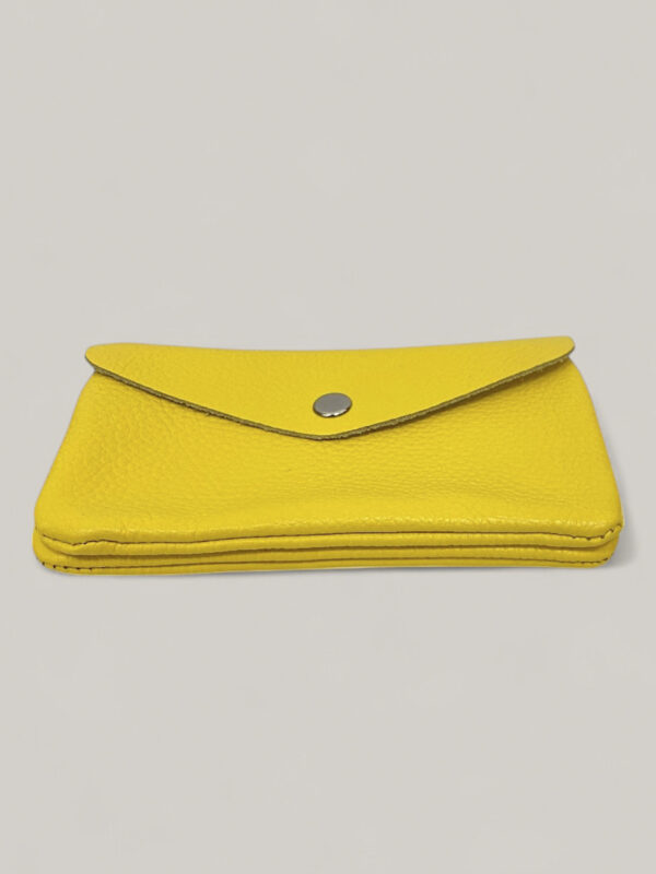 M049 Monedero Largo Clásico de Piel Amarillo – Hecho en Italia | Venta al por Mayor - Image 1
