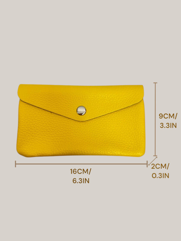 M049 Monedero Largo Clásico de Piel Amarillo – Hecho en Italia | Venta al por Mayor - Image 3