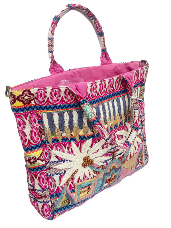 MKH-1394 Bolso Étnico Bordado con Diseño de Palmeras – Hecho a Mano | Venta al por Mayor - Image 2