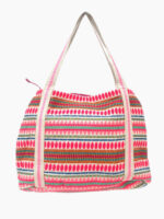 MKH-8611 Bolso Étnico Grande con Lentejuelas, Abalorios y Pompones – Diseño de Palmeras | Venta al por Mayor - Image 3