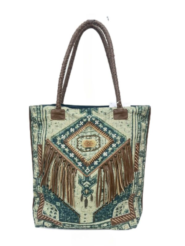 Bolso Étnico Grande con Flecos y Bordados – Modelo N5006 (650 g) | Hecho a Mano | Venta al por Mayor - Image 3