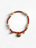 PU010390 Collares Étnica con Cuentas Rojas y Colgante de Concha – Venta al por Mayor