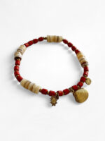 PU010390 Collares Étnica con Cuentas Rojas y Colgante de Concha – Venta al por Mayor - Image 2