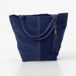 Bolso de ante auténtico con borla decorativa y bolsa interior a juego 100009 - Image 2
