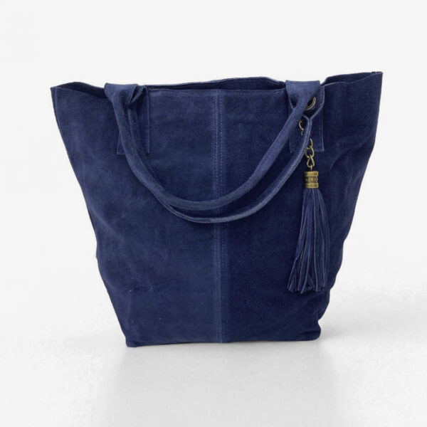 Bolso de ante auténtico con borla decorativa y bolsa interior a juego 100009 - Image 2