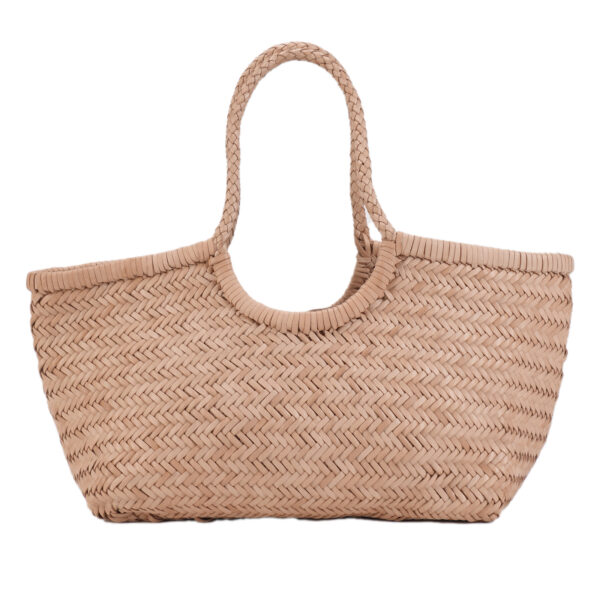 Bolso tote grande de piel trenzada artesanal para mujer 1060 - Image 2