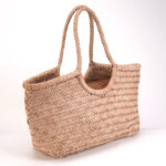 Bolso tote grande de piel trenzada artesanal para mujer 1060