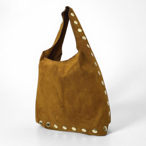 Bolso Tote de Antelina con Tachuelas Doradas – Diseño Casual y Elegante para Mujer 1399 - Image 1