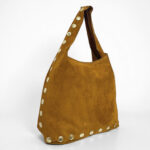 Bolso Tote de Antelina con Tachuelas Doradas – Diseño Casual y Elegante para Mujer 1399 - Image 2
