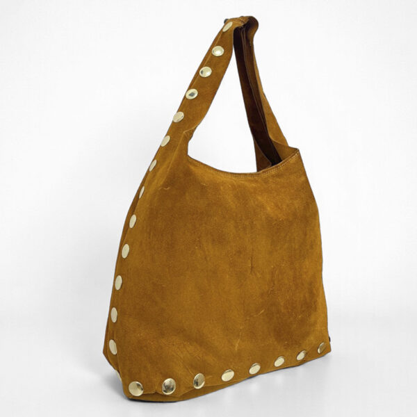 Bolso Tote de Antelina con Tachuelas Doradas – Diseño Casual y Elegante para Mujer 1399 - Image 2