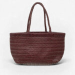 Bolso trenzado burdeos con doble asa y correa larga ajustable 2060 - Image 3