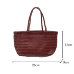 Bolso trenzado burdeos con doble asa y correa larga ajustable 2060 - Image 2