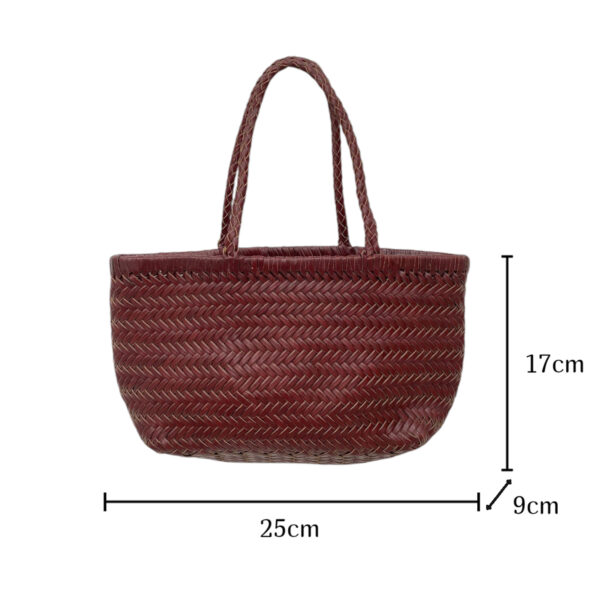 Bolso trenzado burdeos con doble asa y correa larga ajustable 2060 - Image 2