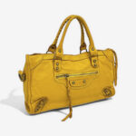 Bolso de piel amarilla estilo clásico con asas y correa bandolera desmontable 20145 - Image 5