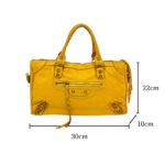 Bolso de piel amarilla estilo clásico con asas y correa bandolera desmontable 20145 - Image 3