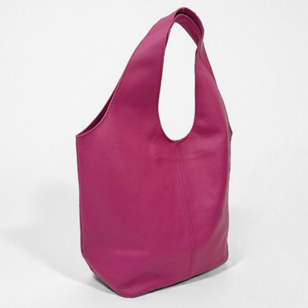 Bolso hobo de cuero vegano con monedero – Rosa fucsia, gran capacidad y estilo casual 0766 - Image 5