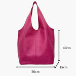 Bolso hobo de cuero vegano con monedero – Rosa fucsia, gran capacidad y estilo casual 0766 - Image 3