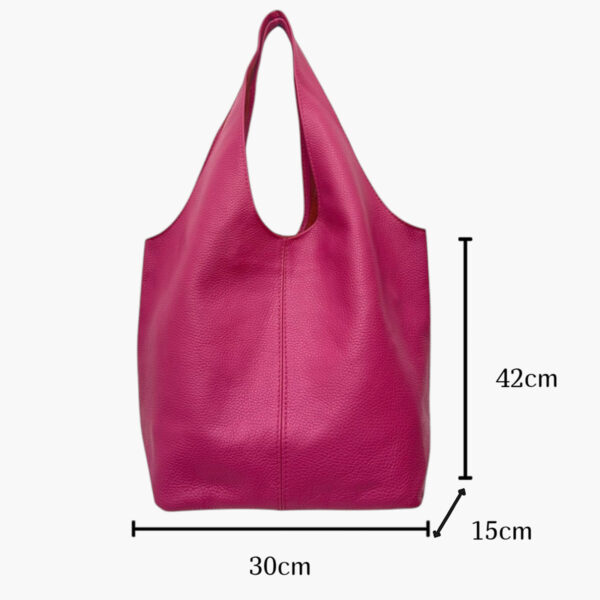 Bolso hobo de cuero vegano con monedero – Rosa fucsia, gran capacidad y estilo casual 0766 - Image 3