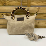 Bolso Mini Ante Rojo con Asa Animal Print Leopardo – Modelo 1310 | Italian Genuine Leather