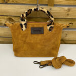Bolso Mini Ante Rojo con Asa Animal Print Leopardo – Modelo 1310 | Italian Genuine Leather - Imagen 2