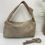 Bolso Hobo de Ante Petrol con Nudo | Handmade Italy Style – (Mod. 1319)