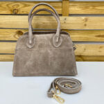 Bolso Shopper Ante Granate – Mini Shopper Elegante en Piel Serraje (18x7x18cm) – (Mod. 1337 ) - Imagen 2