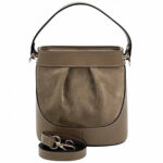 Bolso Bucket de Piel Combinada y Ante Suave – Modelo Taupe Elegante – (Mod. 1375) - Imagen 3