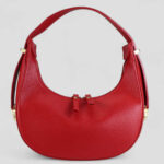 Bolso Media Luna de Piel Italiana con Asa Corta – Color Burdeos – (Mod. 10003) - Imagen 4