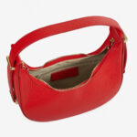 Bolso Media Luna de Piel Italiana con Asa Corta – Color Burdeos – (Mod. 10003) - Imagen 3