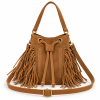 Bolso Bombonera de Piel de Serraje con Flecos