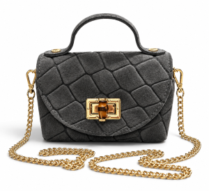 Bolso Pequeño de Serraje con Relieve y Cadena